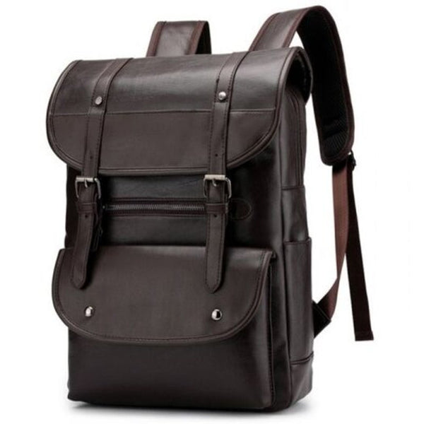 Male Large Capacity British Style Trend Wild Business Backpack Deep Coffee Bags