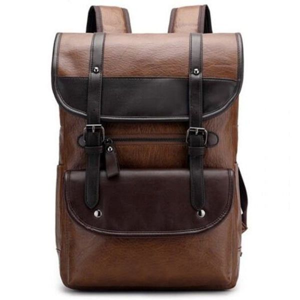 Male Large Capacity British Style Trend Wild Business Backpack Deep Coffee Bags