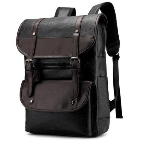 Male Large Capacity British Style Trend Wild Business Backpack Deep Coffee Bags