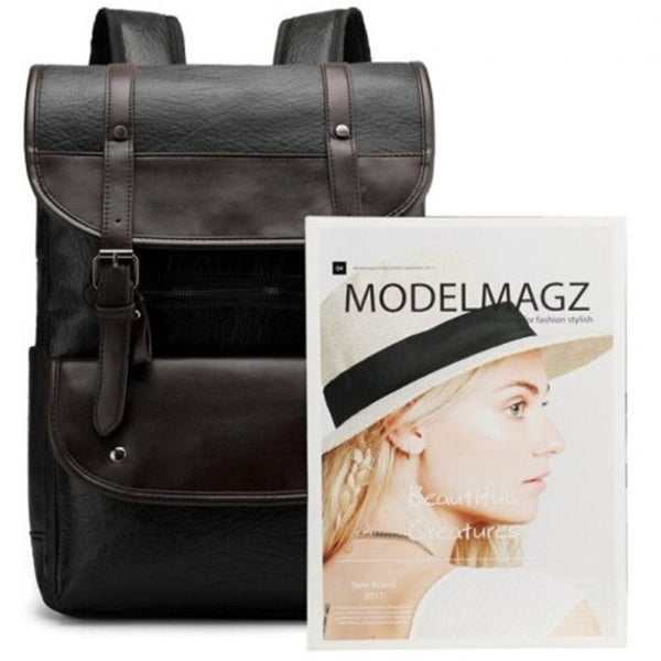 Male Large Capacity British Style Trend Wild Business Backpack Deep Coffee Bags