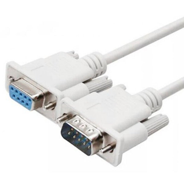 Male To Female 9 Pin Serial Cable White