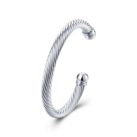 Male Twist Rope Bracelet Fashion Circular Shape Silver