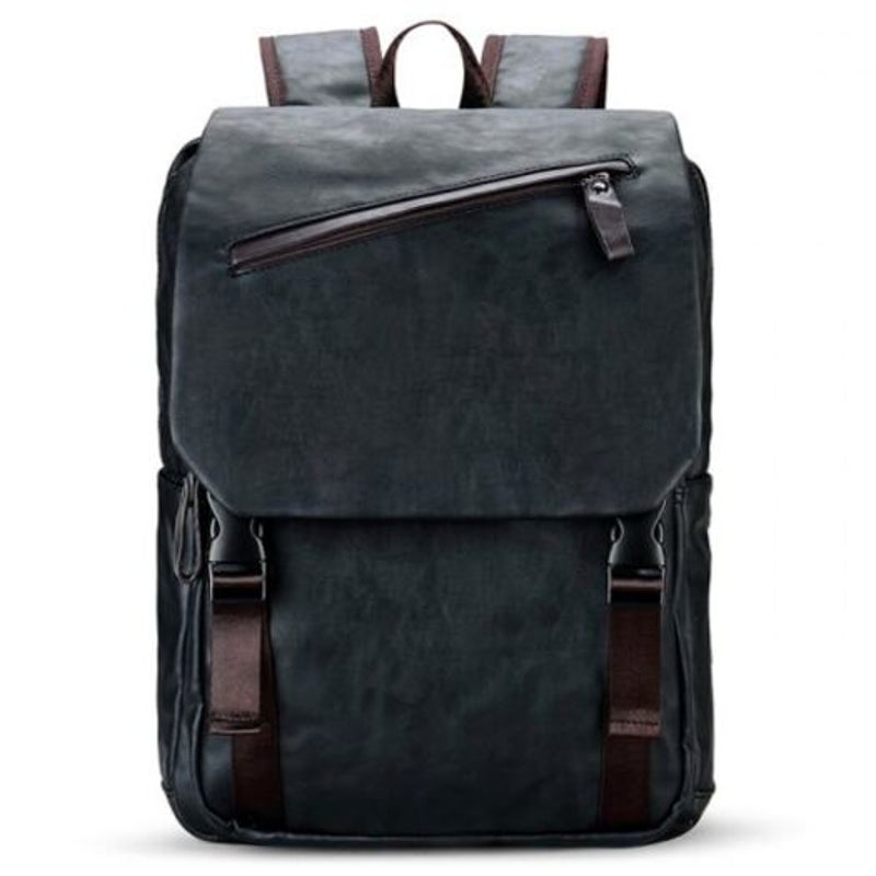 Man Backpack Pu Leather Multi Pocket Casual School Bag Waterproof Travel Laptop Cases & Bags