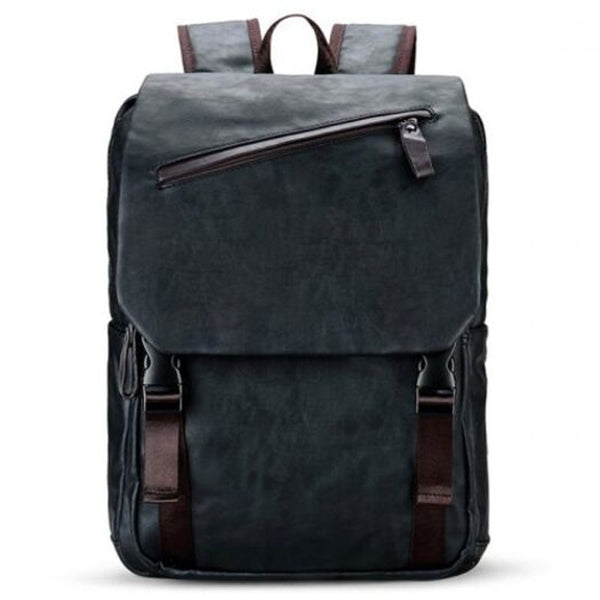 Man Backpack Pu Leather Multi Pocket Casual School Bag Waterproof Travel Laptop Cases & Bags
