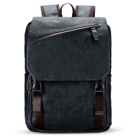 Man Backpack Pu Leather Multi Pocket Casual School Bag Waterproof Travel Laptop Cases & Bags