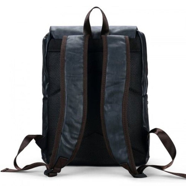 Man Backpack Pu Leather Multi Pocket Casual School Bag Waterproof Travel Laptop Cases & Bags
