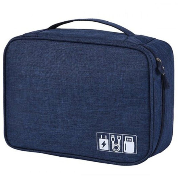 Man Multi Function Digital Electronic Product Data Lines Storage Bag Cation Polyester Fabric Purple