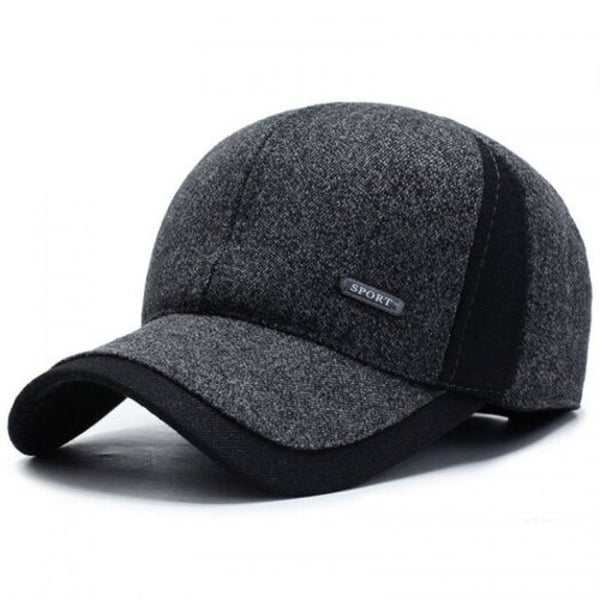 Man Warm Winter Hat Ear Protective Color Block Leisure Cap Brown Hats & Headwear