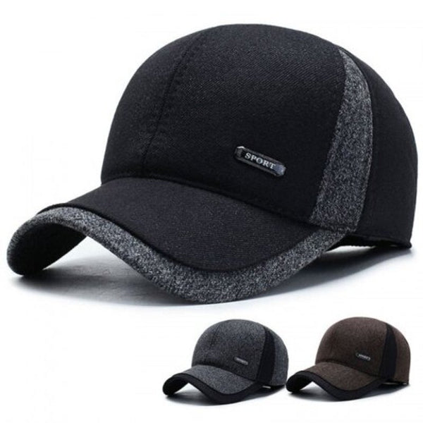 Man Warm Winter Hat Ear Protective Color Block Leisure Cap Brown Hats & Headwear