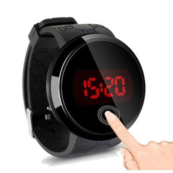 Veile Studios Man Conception Blue Red Led Mens Stainless Steel Wrist Masculino Black Watches