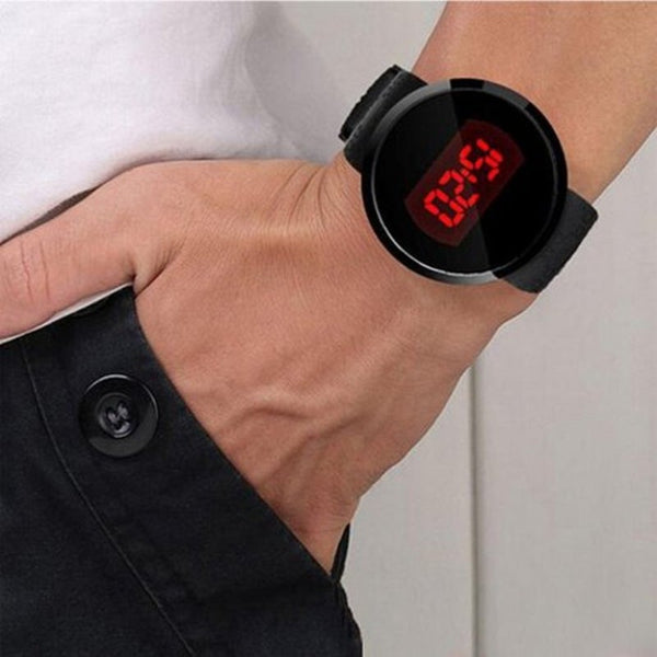 Veile Studios Man Conception Blue Red Led Mens Stainless Steel Wrist Masculino Black Watches