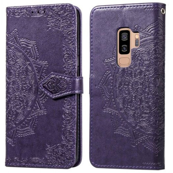 Mandala Embossing Series Phone Leather Cover For Samsung Galaxy S9 Plus Purple Cases Covers & Skins
