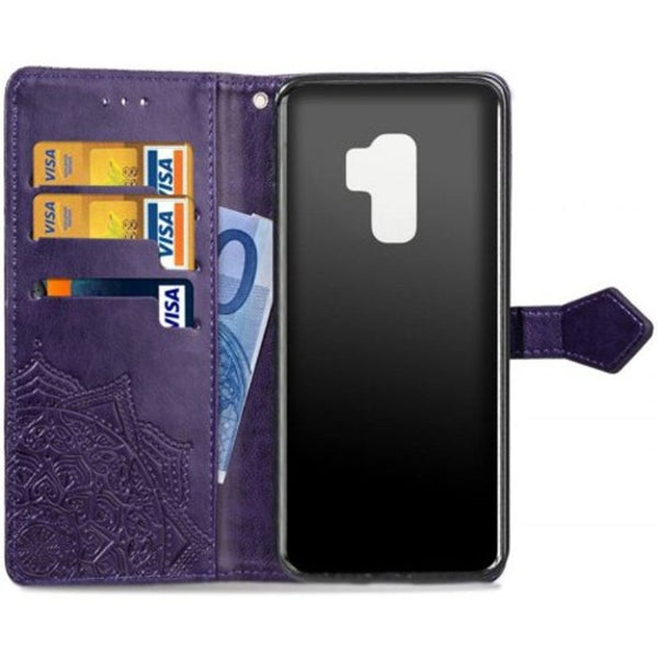 Mandala Embossing Series Phone Leather Cover For Samsung Galaxy S9 Plus Purple Cases Covers & Skins