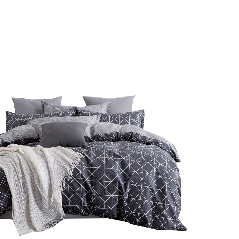 Gioia Casa Manhattan 100% Cotton Reversible Quilt Cover Set Queen Size Quilt Covers