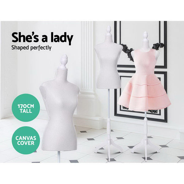 Embellir Female Mannequin 170Cm Model Dressmaker Clothes Display Torso Tailor Wedding White Mannequins