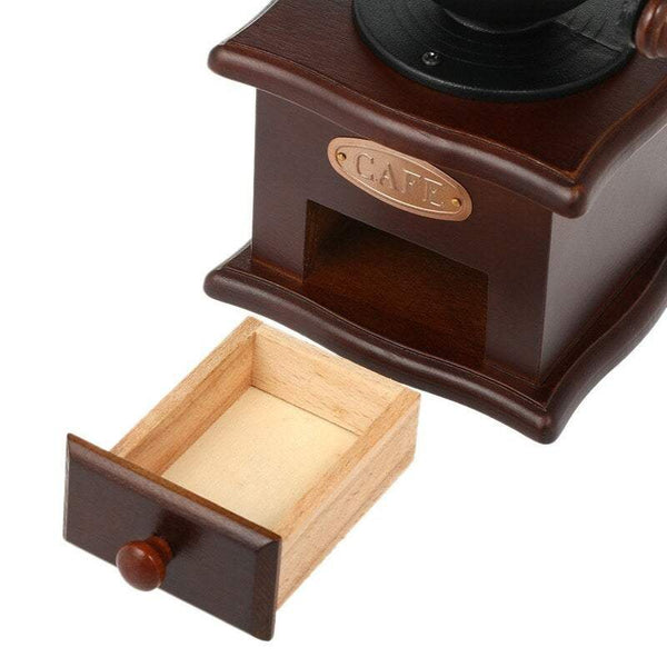 Manual Antique Mill Cast Iron Hand Crank With Settings And Catch Drawer Coffee Grinders