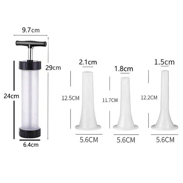 Manual Sausage Maker Stuffer Tool Meat Filling Machine With 3 Stuffing Tubes Sausage Stuffers