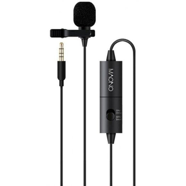 Maono Au 100 Hands Free Clip On Lapel Microphone Black Headsets