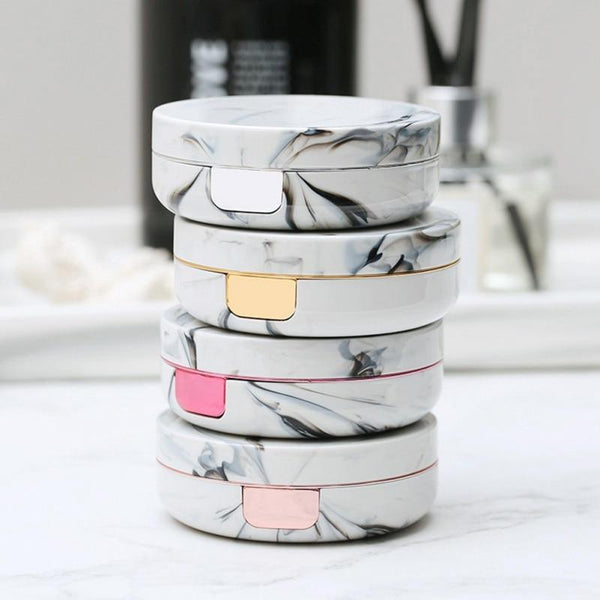 Marble Design Contact Lens Storage Case With Mirror Contact Lens Storage & Equipment