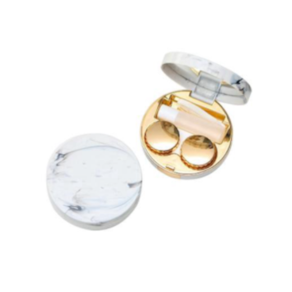 Marble Design Contact Lens Storage Case With Mirror