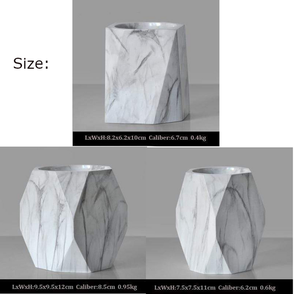 Marble Design Geometric Pot Pen Holder Desk Organiser Storage Boxes