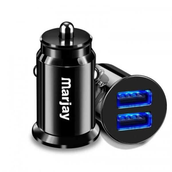 3.4A Fast Car Charging Dual Usb Phone Charger With Led Display For Xiaomi Samsung Iphone Black Universal