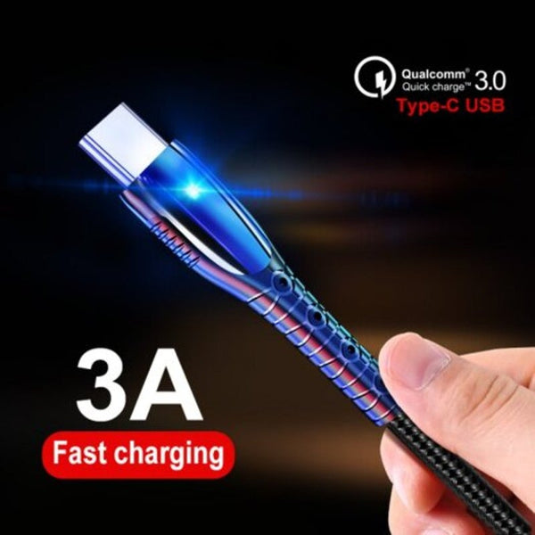 Zinc Alloy Micro Usb Cable Fast Charging For Xiaomi Type Data Note 10 Black 100Cm