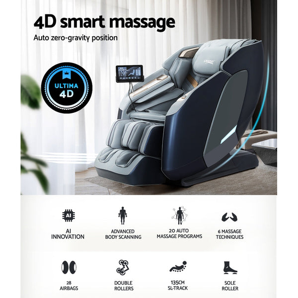 Livemor 4D Massage Chair Electric Recliner Double Core Mechanism Massager Melisa Electric Massage Chairs