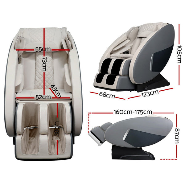 Livemor Electric Massage Chair Gravity Recliner Body Back Shiatsu Massager