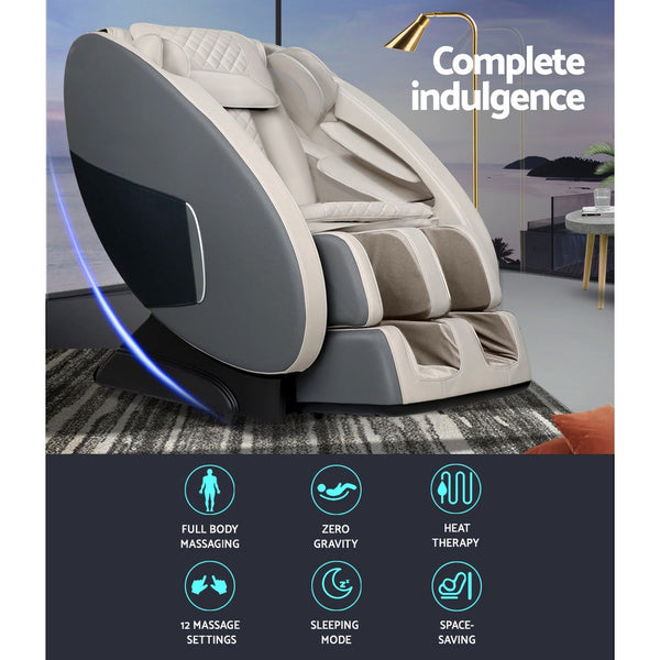Livemor Electric Massage Chair Gravity Recliner Body Back Shiatsu Massager