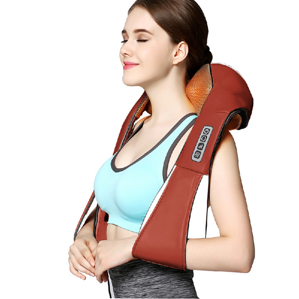 Multi Function Massage Shawl Electric Kneading Massager Shoulder Neck Brown Massagers