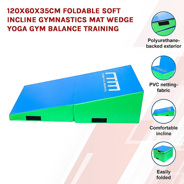120X60x35cm Foldable Soft Incline Gymnastics Mat Wedge Yoga Balance Training