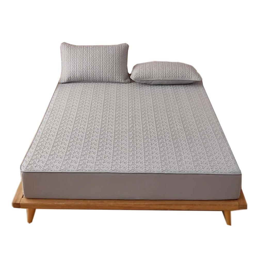 Mattress Cover Gray 100 Centimetre X 200 Pure Cotton Quilted Protector Mattress Toppers & Protectors
