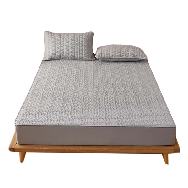 Mattress Cover Gray Double Size Pure Cotton Soft Quilted Bed Sheet Protector Mattress Toppers & Protectors