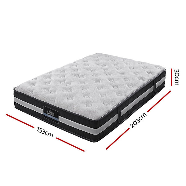 Giselle Queen Mattress Size 7 Zone Pocket Spring Medium Firm Foam 30Cm Mattresses