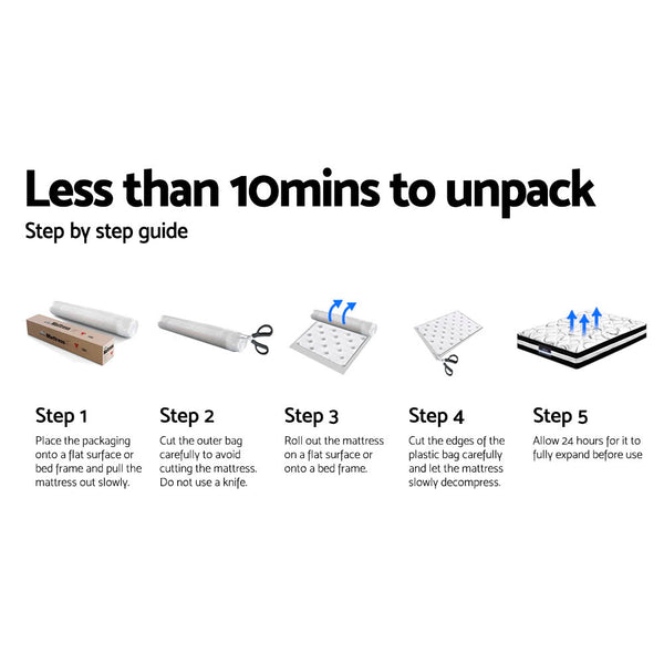 Giselle Queen Mattress 9 Zone Pocket Spring Latex Foam Medium Firm 34Cm Mattresses