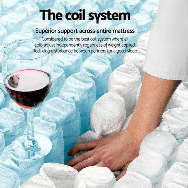 Giselle Devon Euro Top Pocket Spring Mattress 31Cm Thick Queen Mattresses