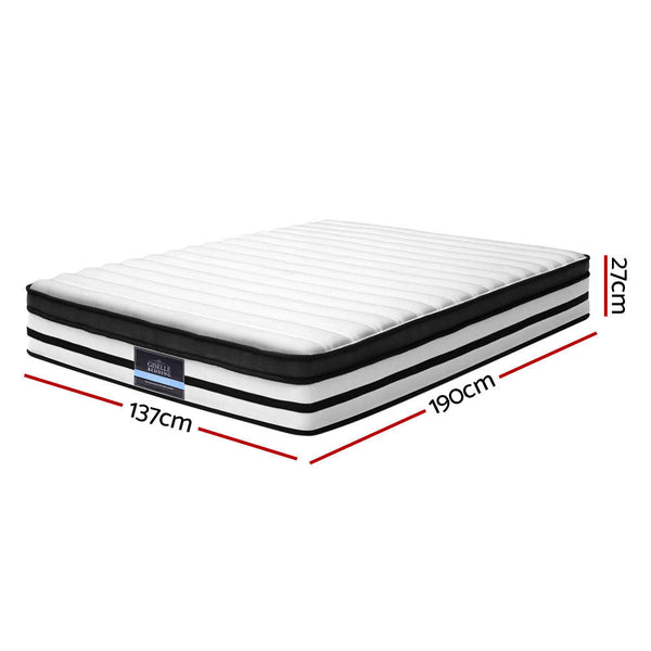 Giselle Double Size Mattress Euro Top Pocket Spring Foam 27Cm Mattresses