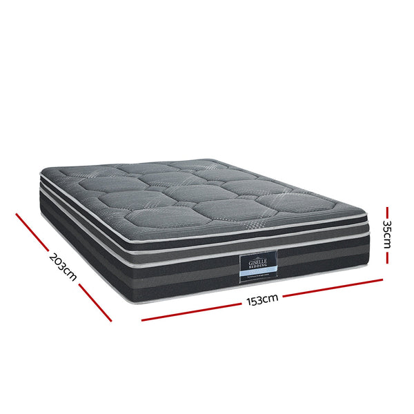 Mattresses Giselle Bedding 35Cm Queen Mattress 7 Zone Dual Euro Top Pocket Spring Medium Firm