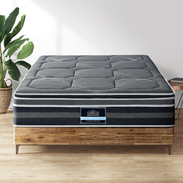 Mattresses Giselle Bedding 35Cm Queen Mattress 7 Zone Dual Euro Top Pocket Spring Medium Firm