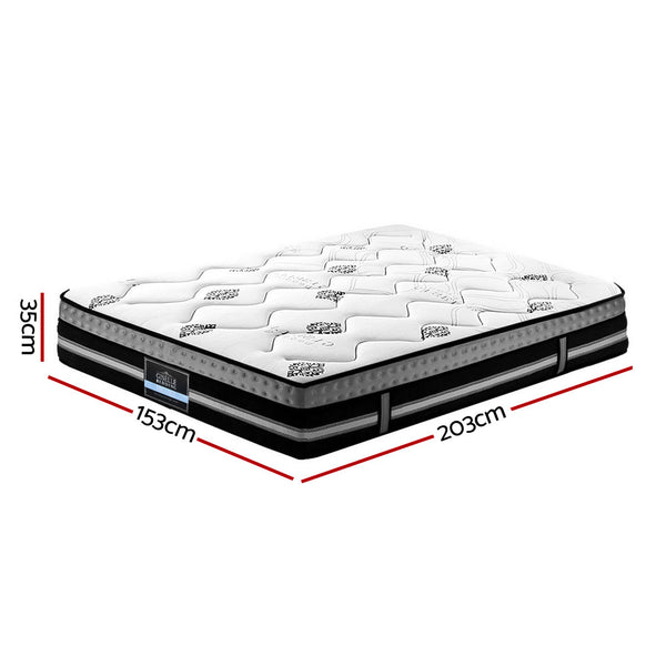 Giselle Galaxy Euro Top Cool Gel Pocket Spring Mattress 35Cm Thick Queen Mattresses