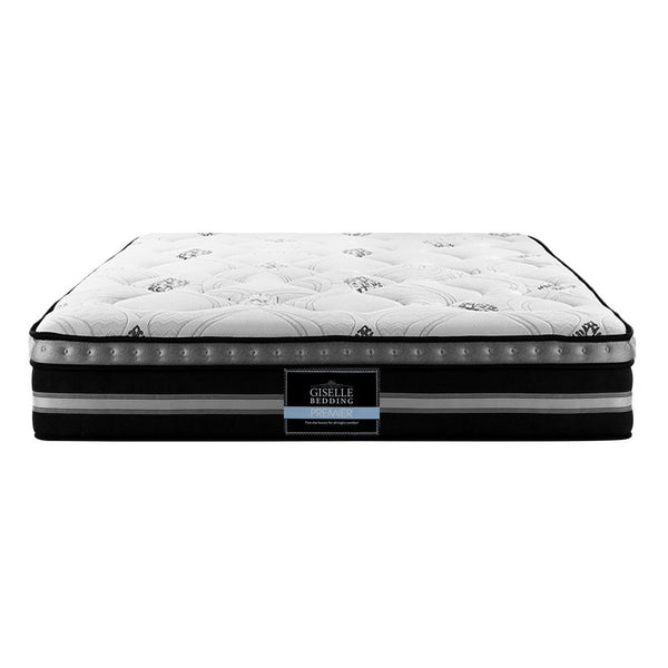 Giselle Galaxy Euro Top Cool Gel Pocket Spring Mattress 35Cm Thick Queen Mattresses