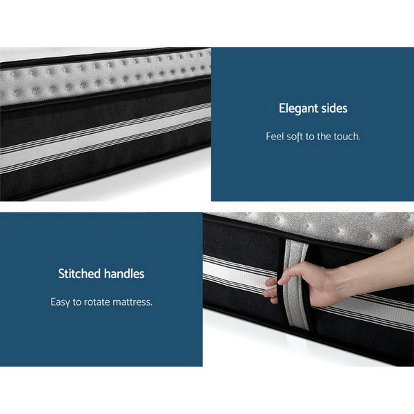 Giselle Galaxy Euro Top Cool Gel Pocket Spring Mattress 35Cm Thick Queen Mattresses