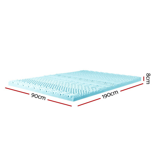 Giselle 11 Zone Memory Foam Mattress Topper 8Cm Single Mattress Toppers & Protectors