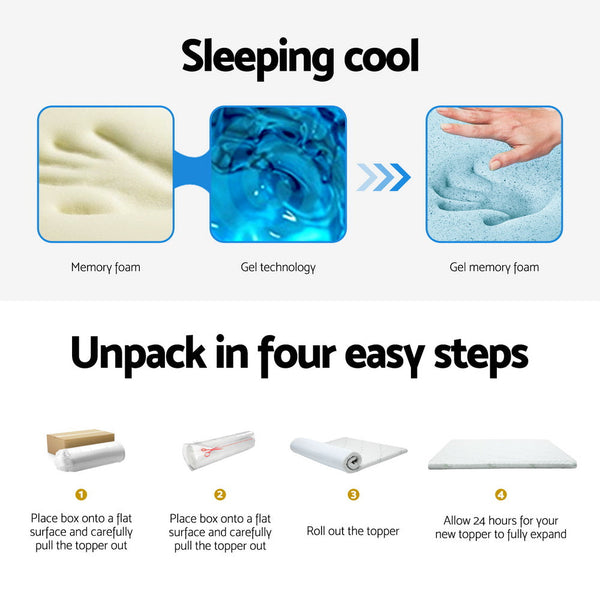 Mattress Toppers & Protectors Giselle Bedding Memory Foam Mattress Topper Cool Gel Bamboo 10Cm