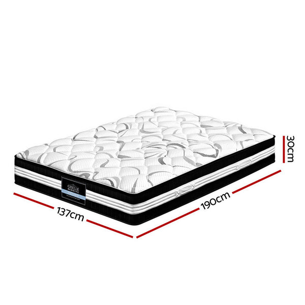 Giselle Mykonos Euro Top Pocket Spring Mattress 30Cm Thick Double Mattresses