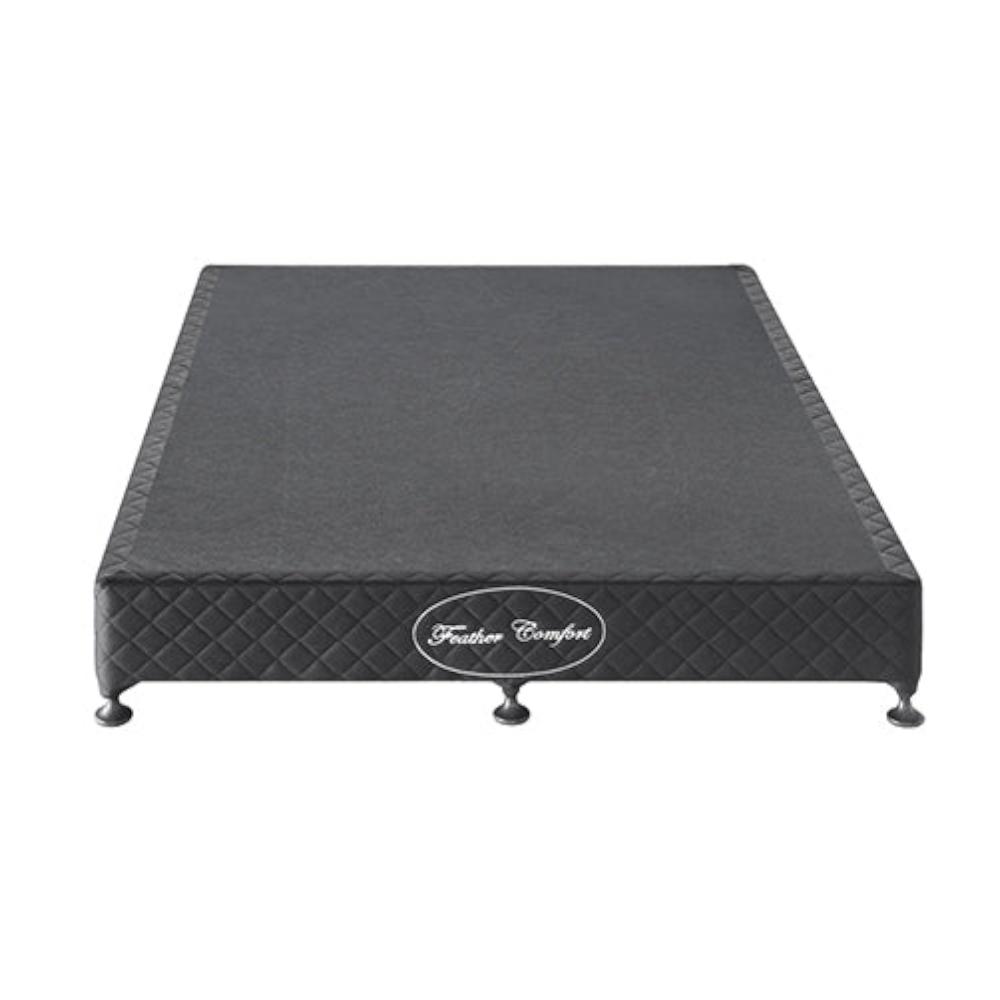 Mattress Base Ensemble Double Size Solid Slat In Charcoal With Removable Cover Double Bed Frames