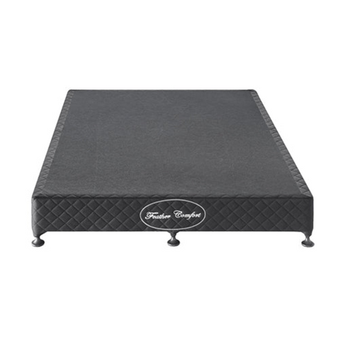 Mattress Base Ensemble Queen Size Solid Wooden Slat In Black With Removable Cover