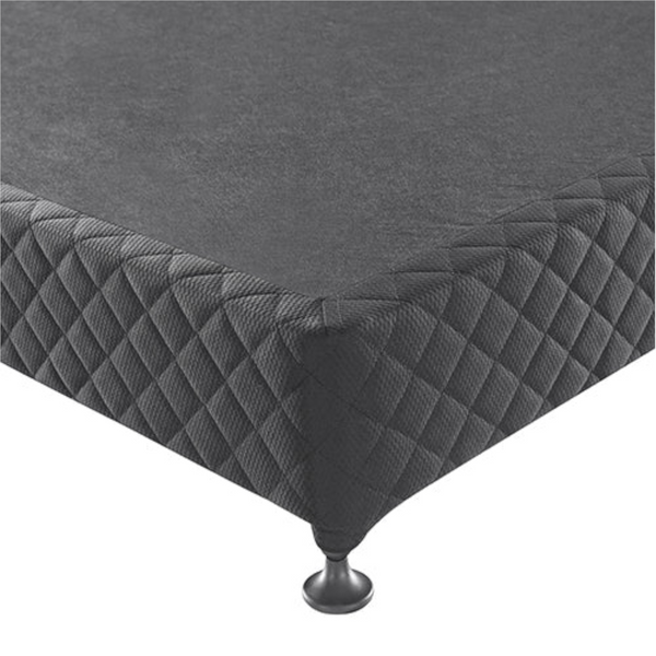 Mattress Base Ensemble Queen Size Solid Slat In Charcoal With Removable Cover Queen Bed Frames
