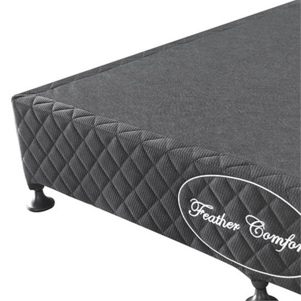 Mattress Base Ensemble Queen Size Solid Slat In Charcoal With Removable Cover Queen Bed Frames